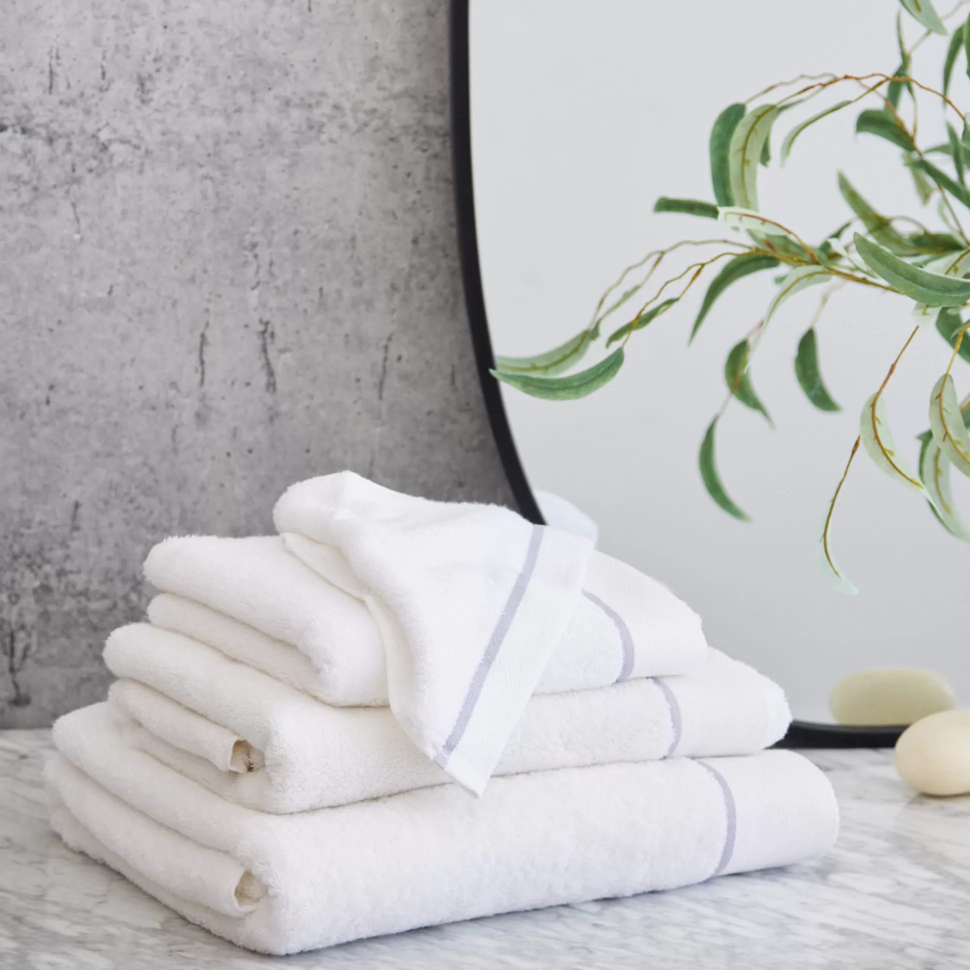 Towels>Meadows and Byrne Signature Air Touch Towels - White