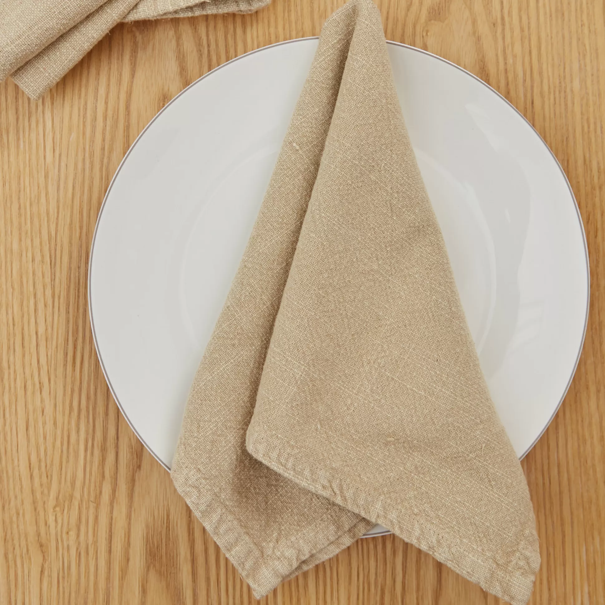 Table Linen>Meadows and Byrne Signature Beige Napkin - Set Of 6