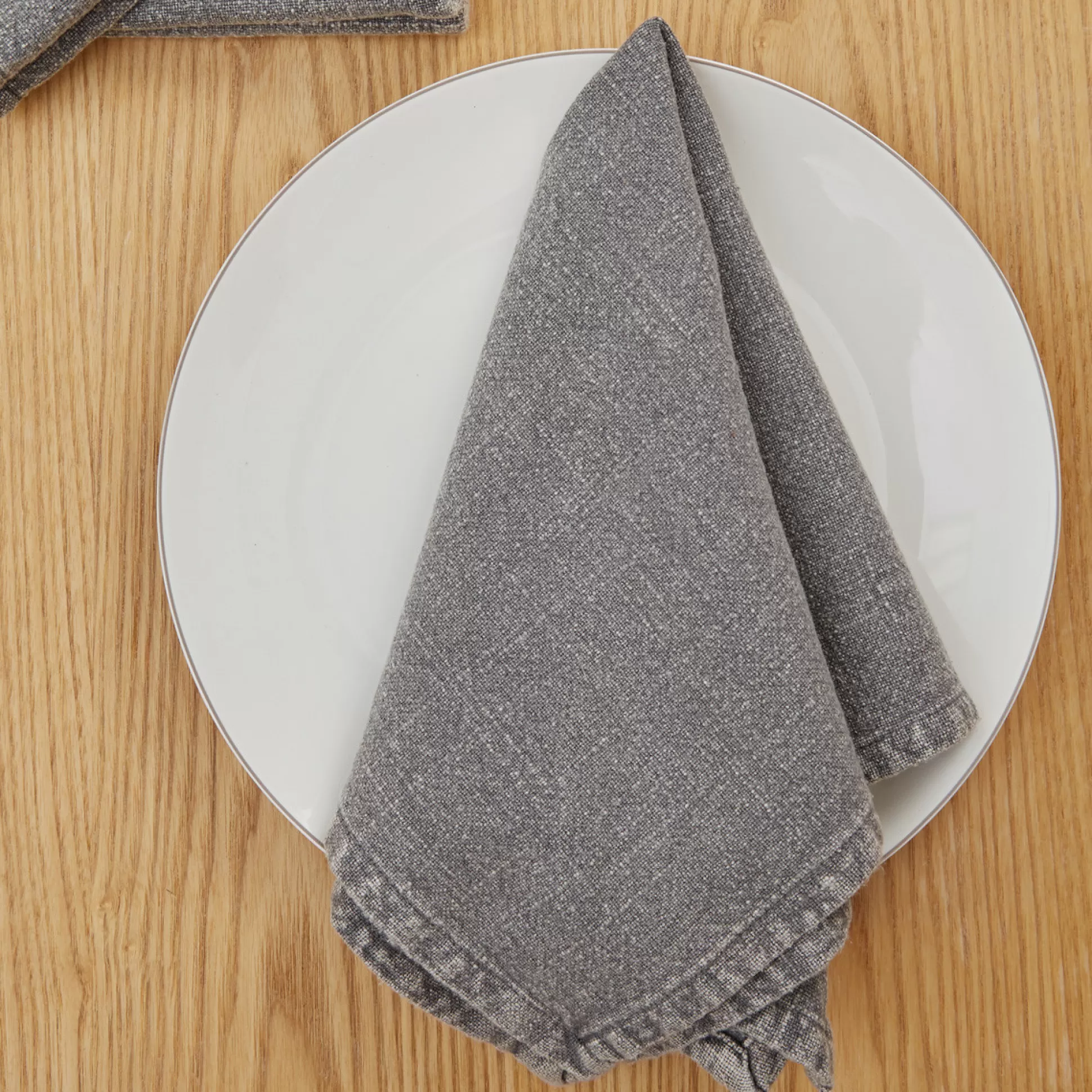 Table Linen>Meadows and Byrne Signature Grey Napkin - Set Of 6