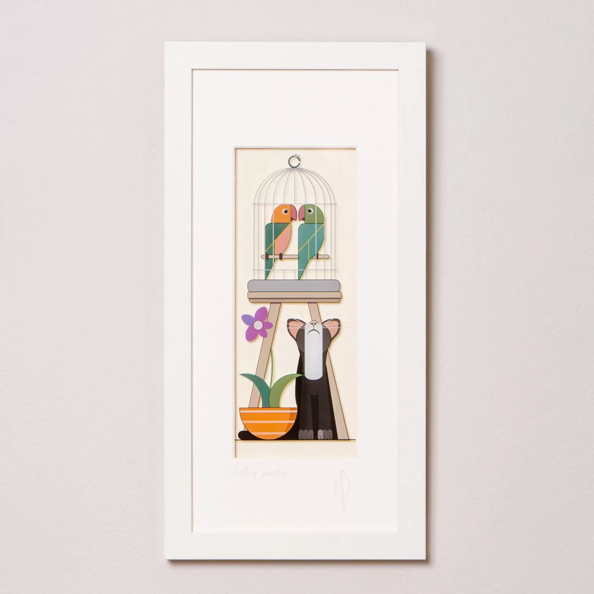Wall Art & Picture Frames>Meadows and Byrne Sitting Pretty - Framed Wall Art