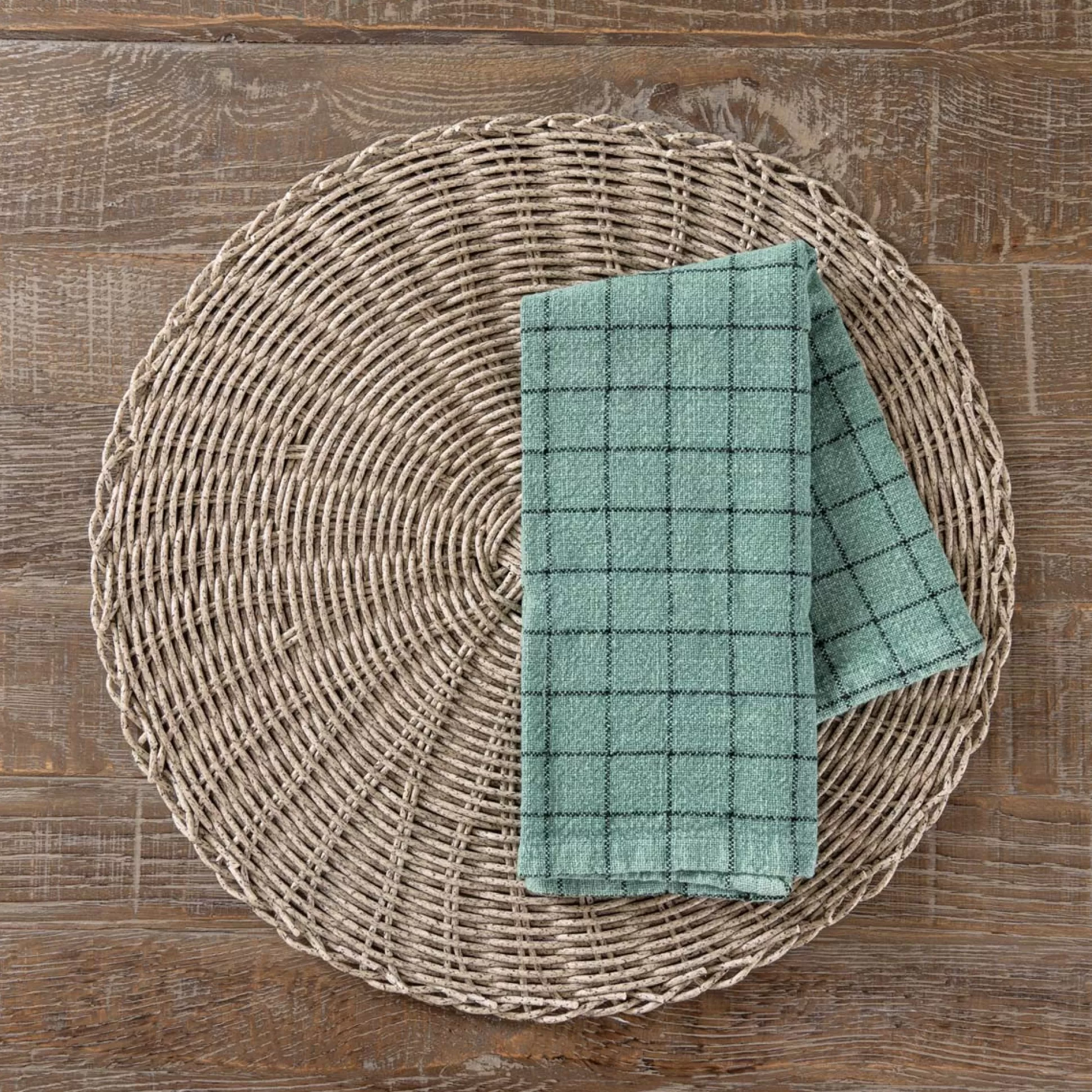 Table Linen>Meadows and Byrne Slub Green Napkin Set Of 6