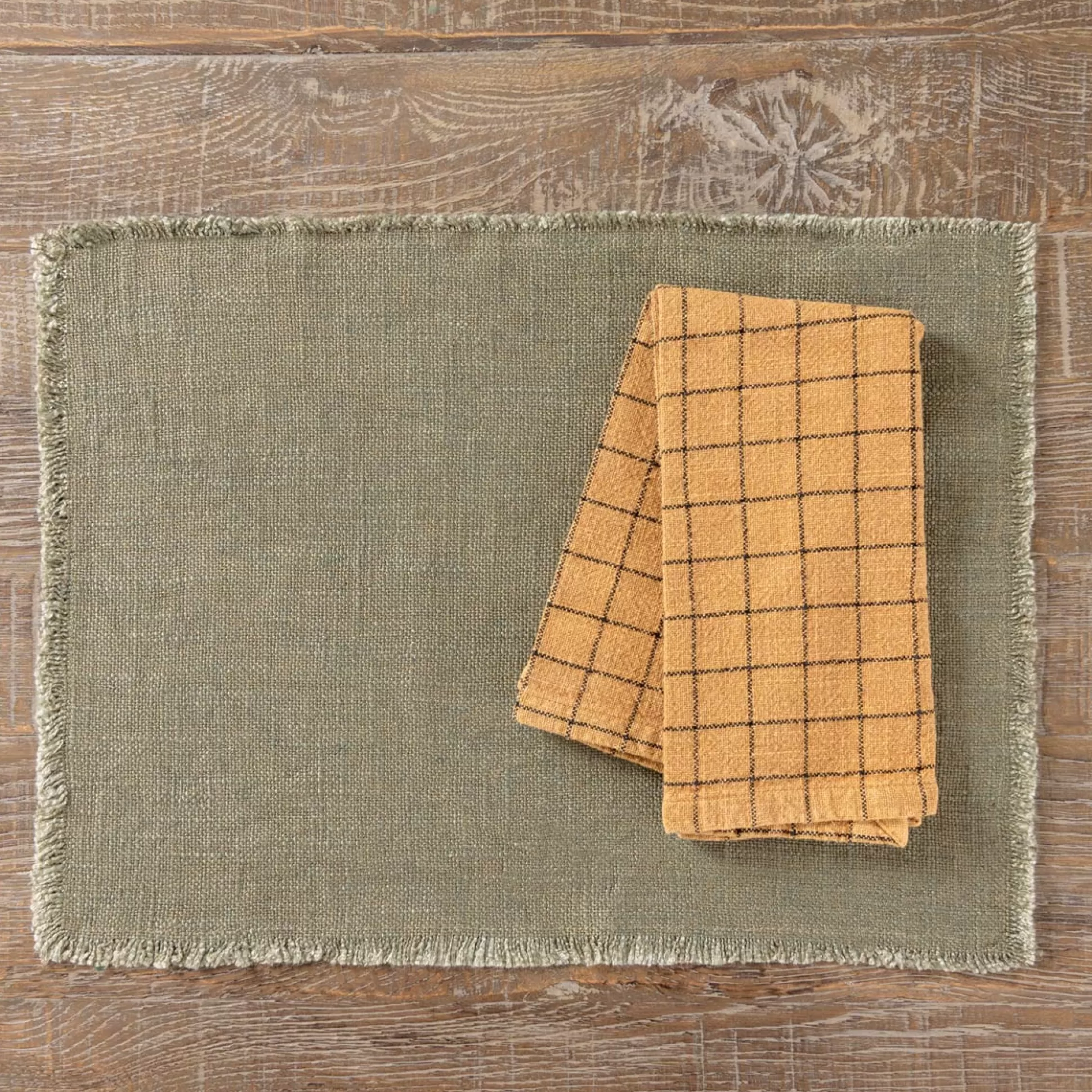 Table Linen>Meadows and Byrne Slub Ochre Napkin Set Of 6