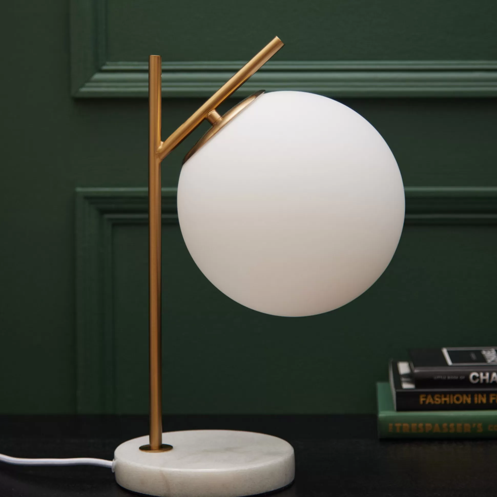 Lamps>Meadows and Byrne Soleil Marble & Gold Table Lamp