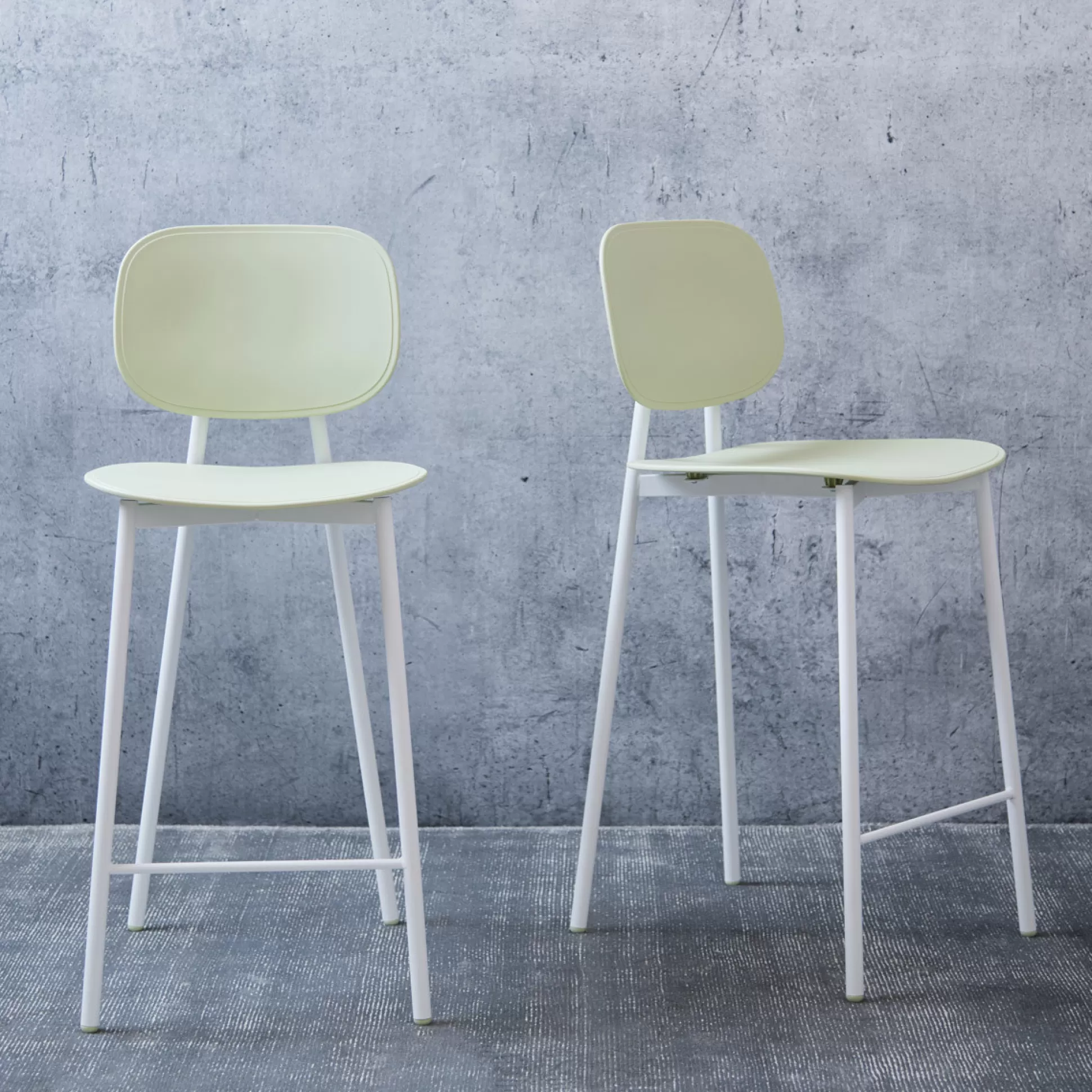 Bar&Counter Stools>Meadows and Byrne Tata Green/White Legs Counter Stool - Set Of 2
