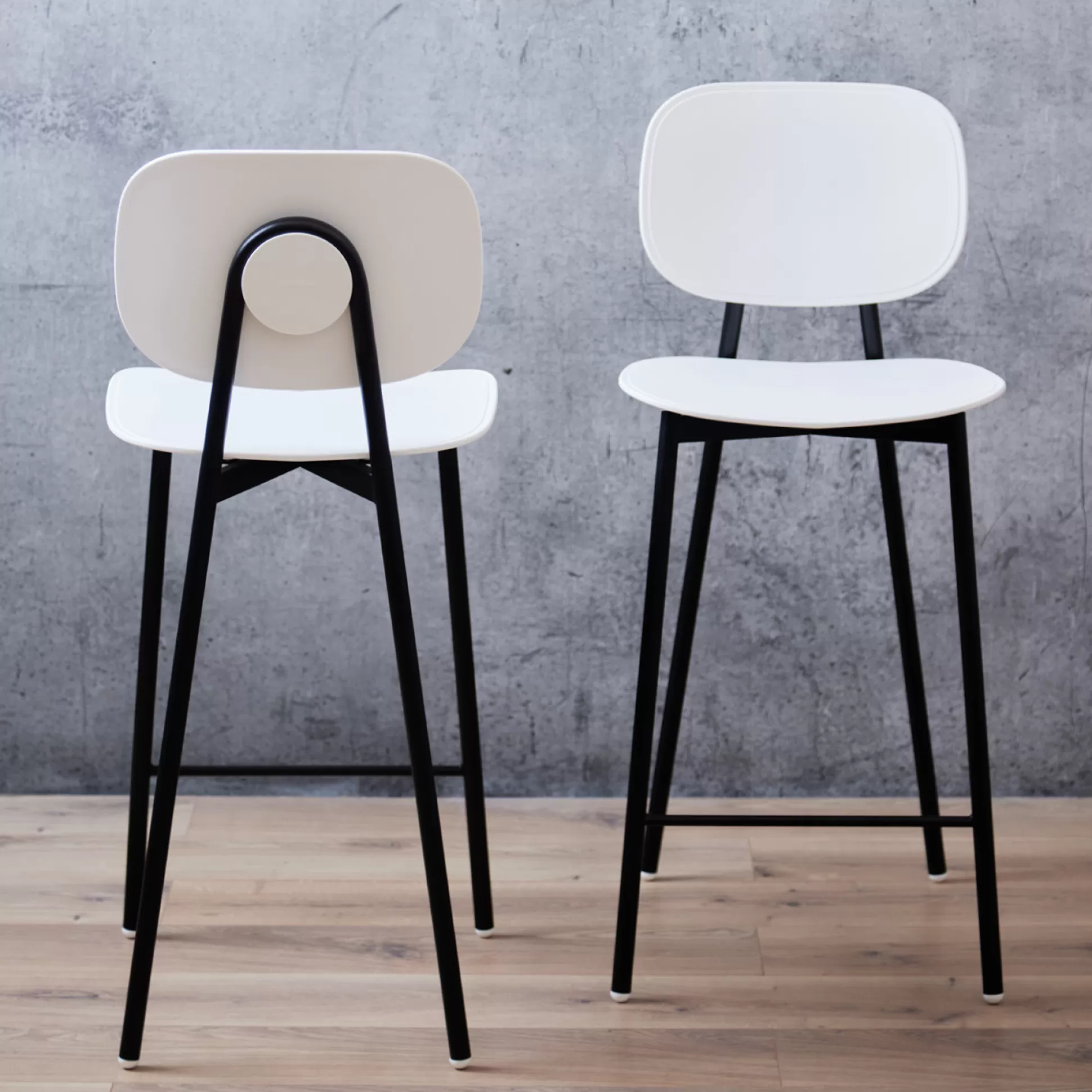 Bar&Counter Stools>Meadows and Byrne Tata White/Black Legs Counter Stool - Set Of 2
