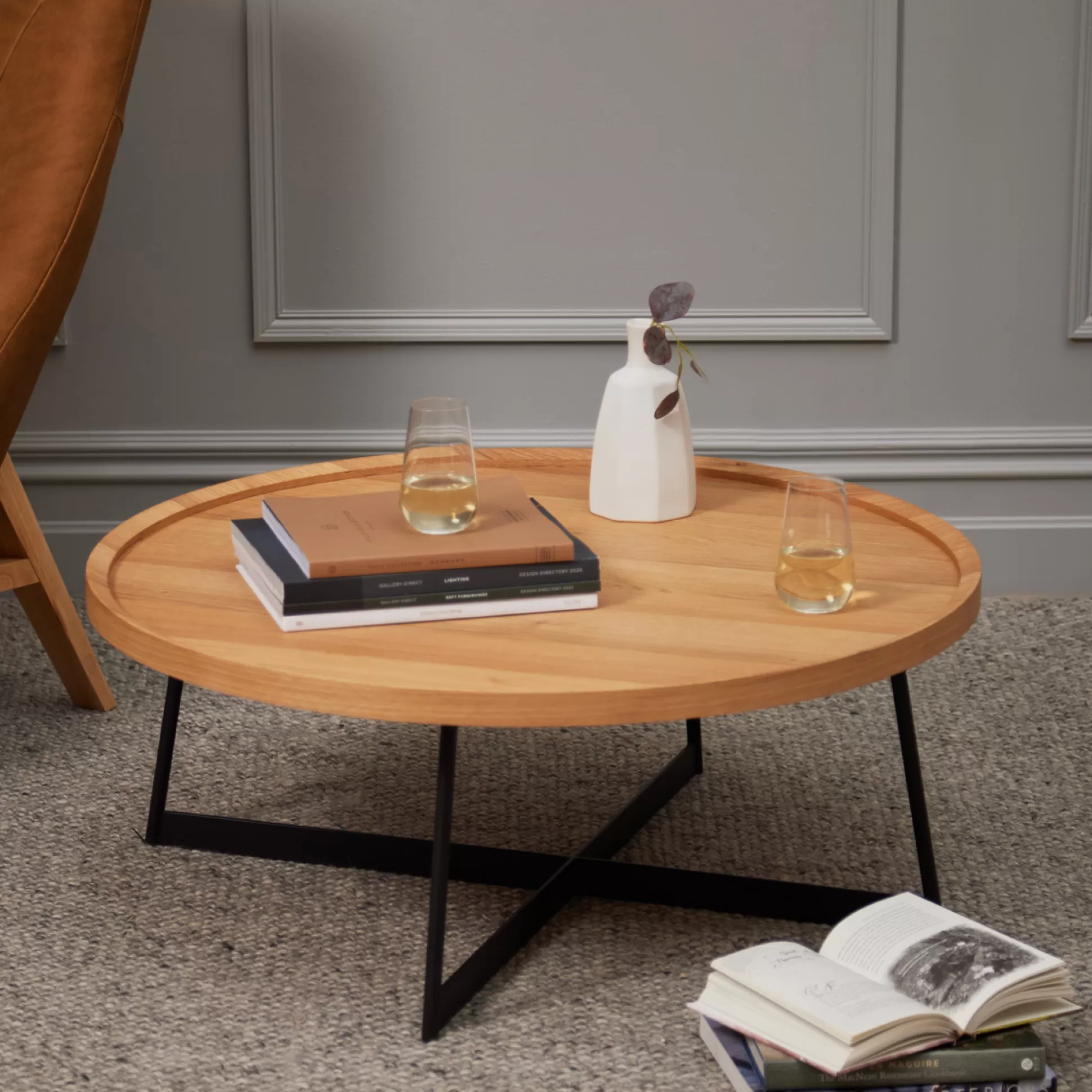 - Coffee Tables>Meadows and Byrne Teri Round Coffee Table - White Oak