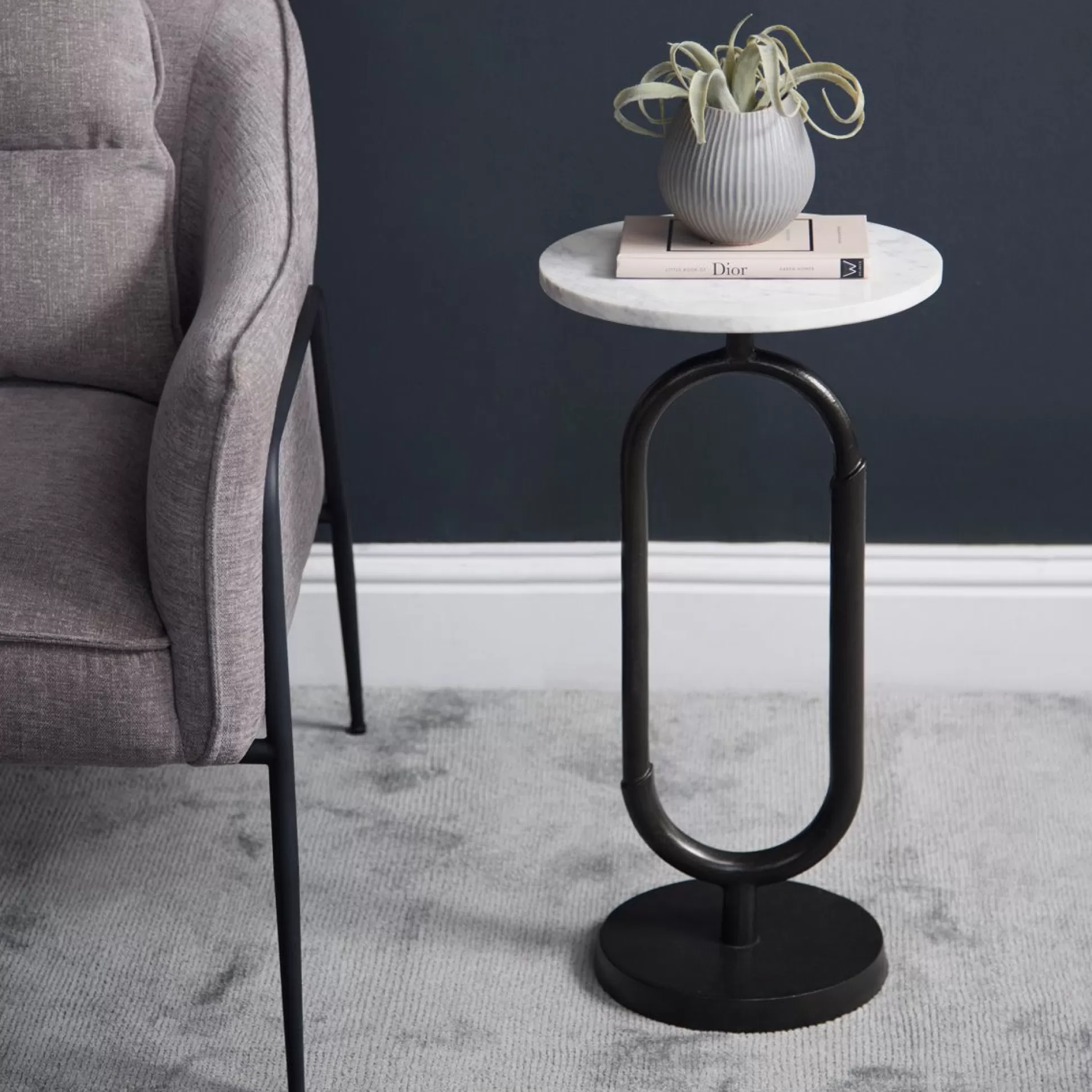 - Side Tables>Meadows and Byrne Tina Marble Top Side Table