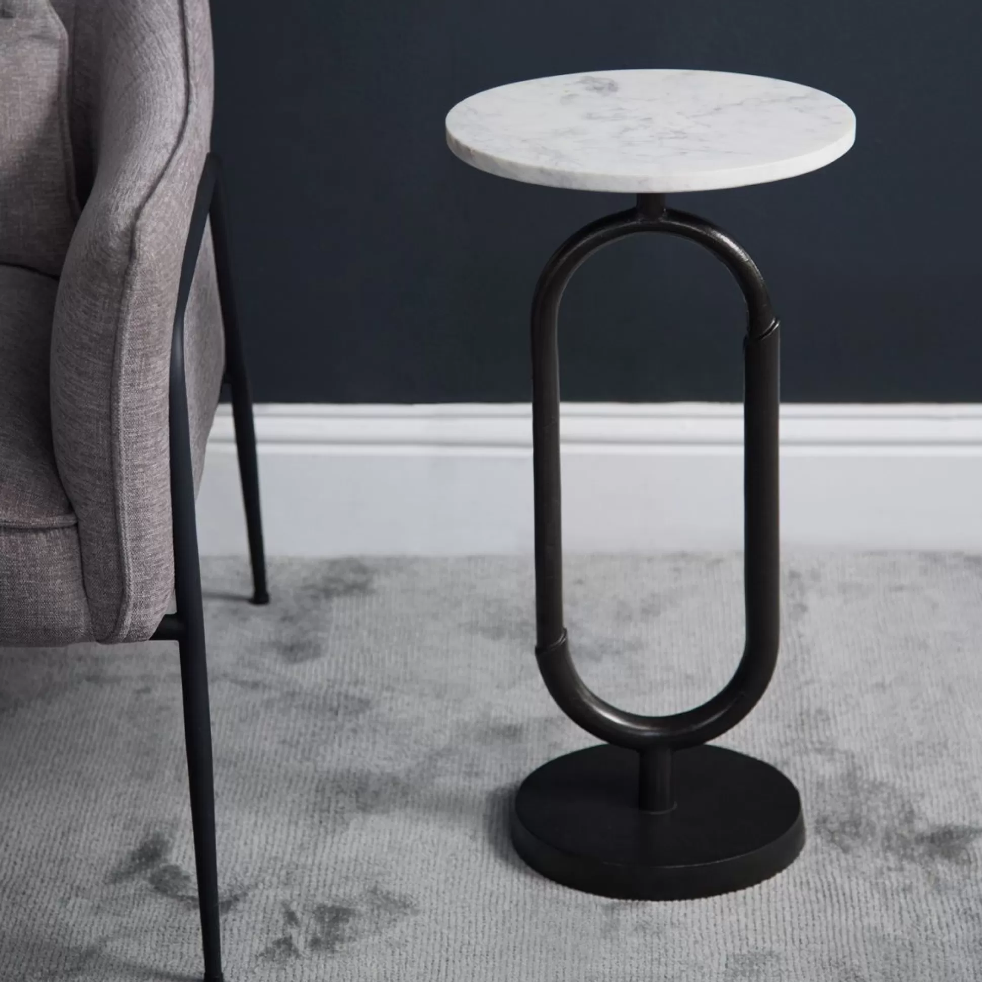 - Side Tables>Meadows and Byrne Tina Marble Top Side Table