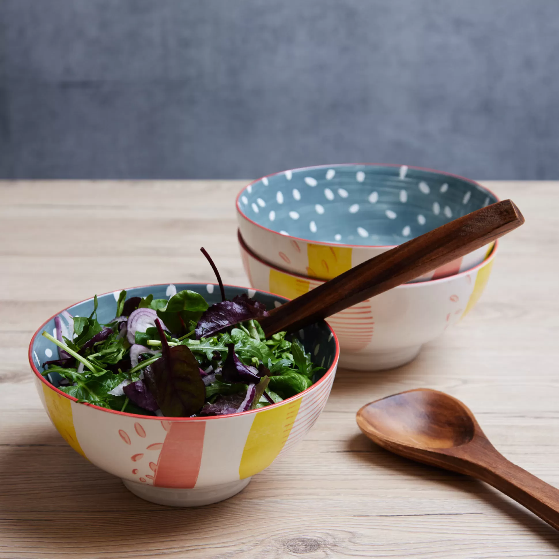 - Salad Bowls>Meadows and Byrne Tola Green Soleil 20Cm Salad Bowl - Set Of 3