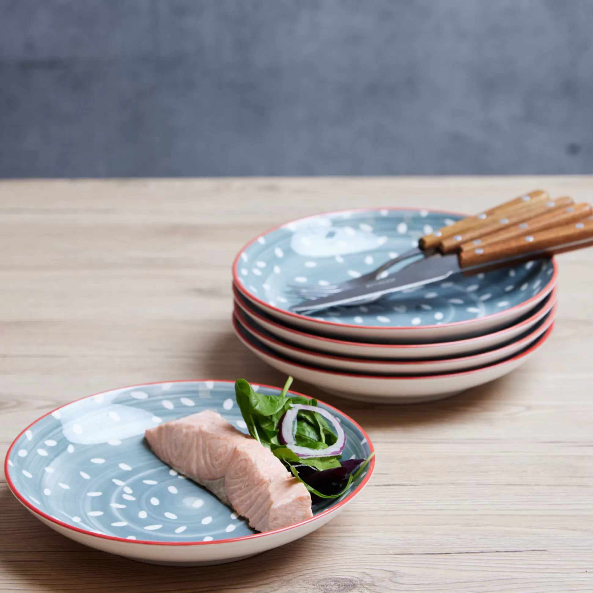 Plates>Meadows and Byrne Tola Green Soleil 22Cm Plate - Set Of 5