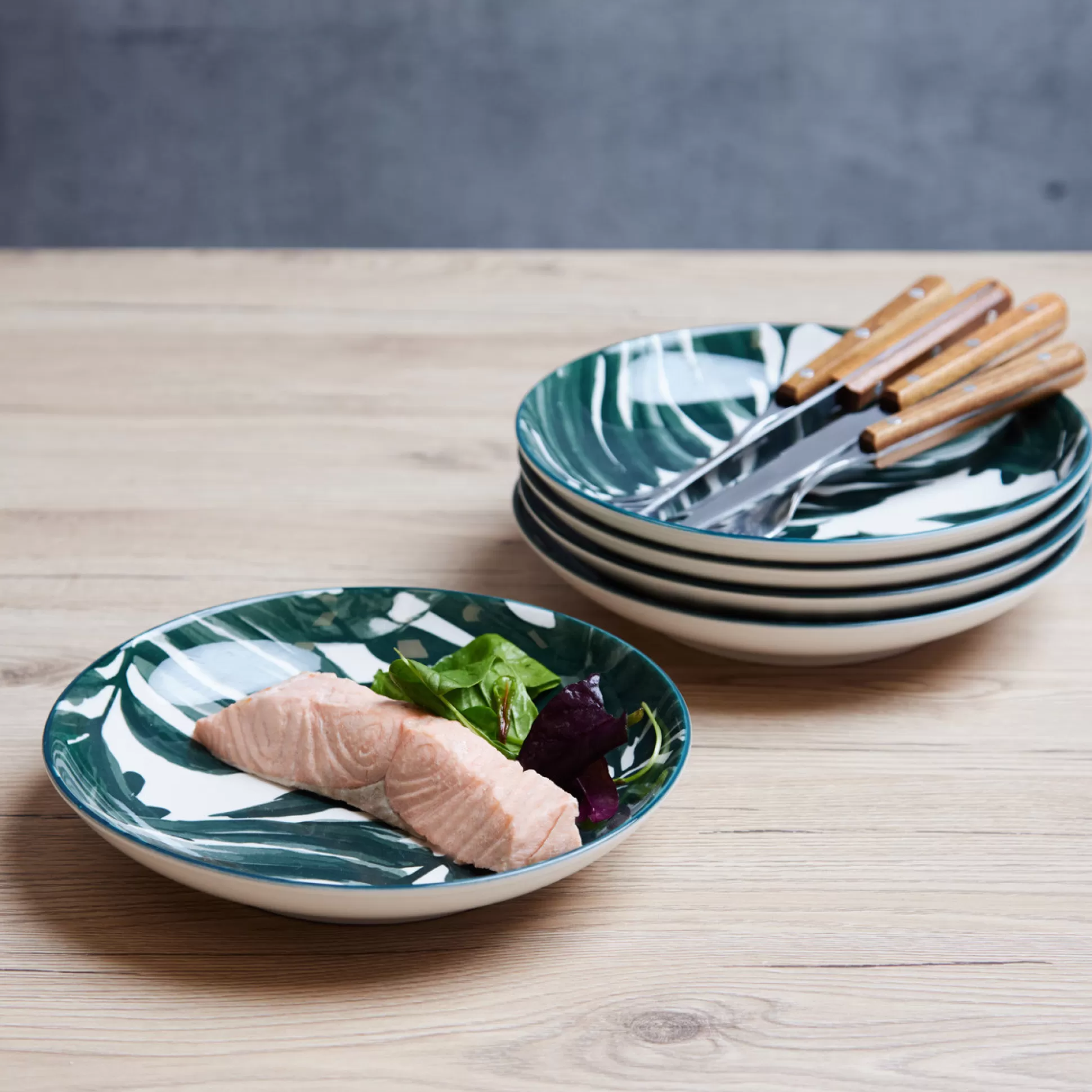 - Dinnerware Sets>Meadows and Byrne Tola Palm 22Cm Plate - Set Of 5