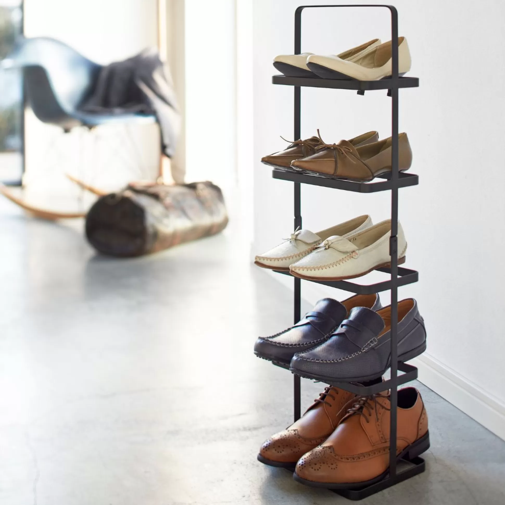 Shelving & Storage>Meadows and Byrne Tower Shoe Rack - Black