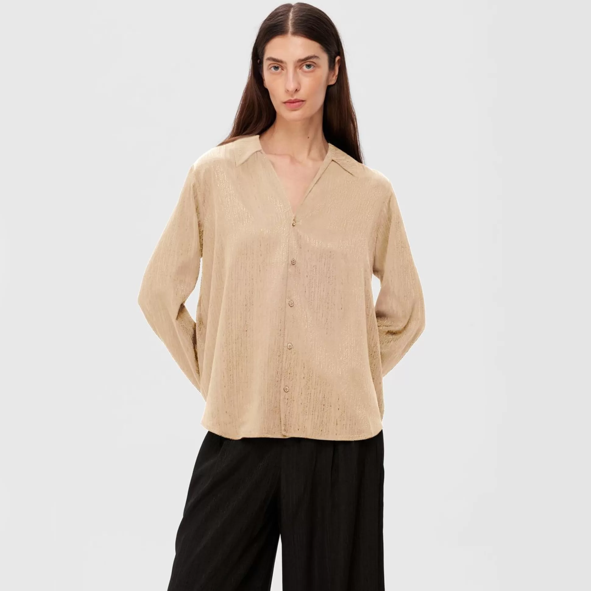 Shirts & Blouses>Meadows and Byrne Tyra Shirt - Gold