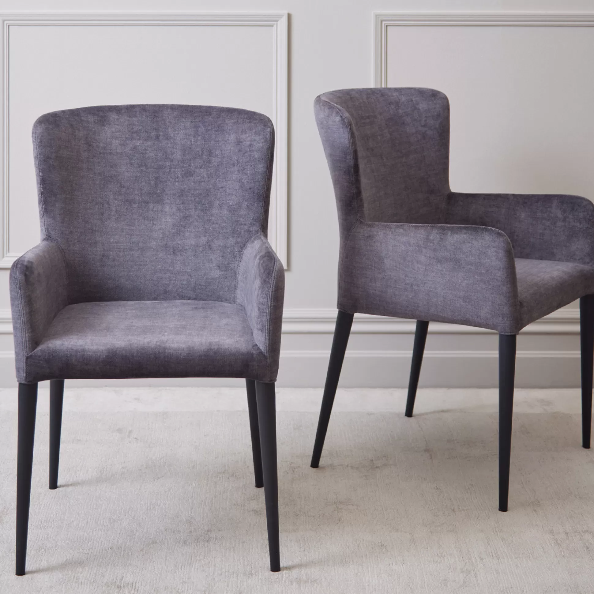 - Dining Chairs>Meadows and Byrne Varsi Dining Chair Graphite Velour Set Of 2