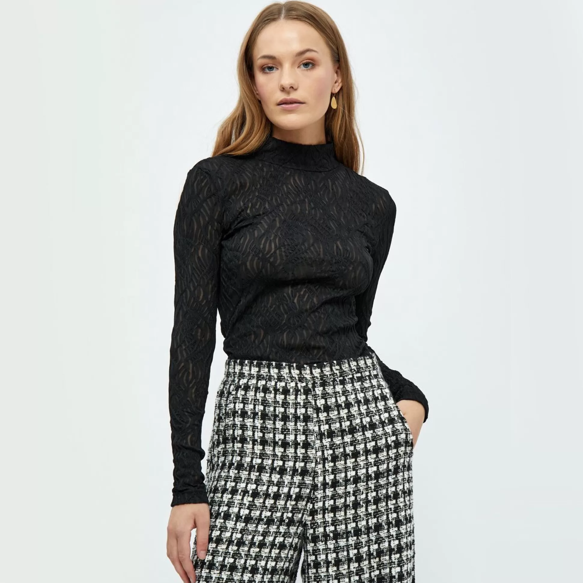 Tops & T-Shirts>Meadows and Byrne Vicenta High Neck Top Black