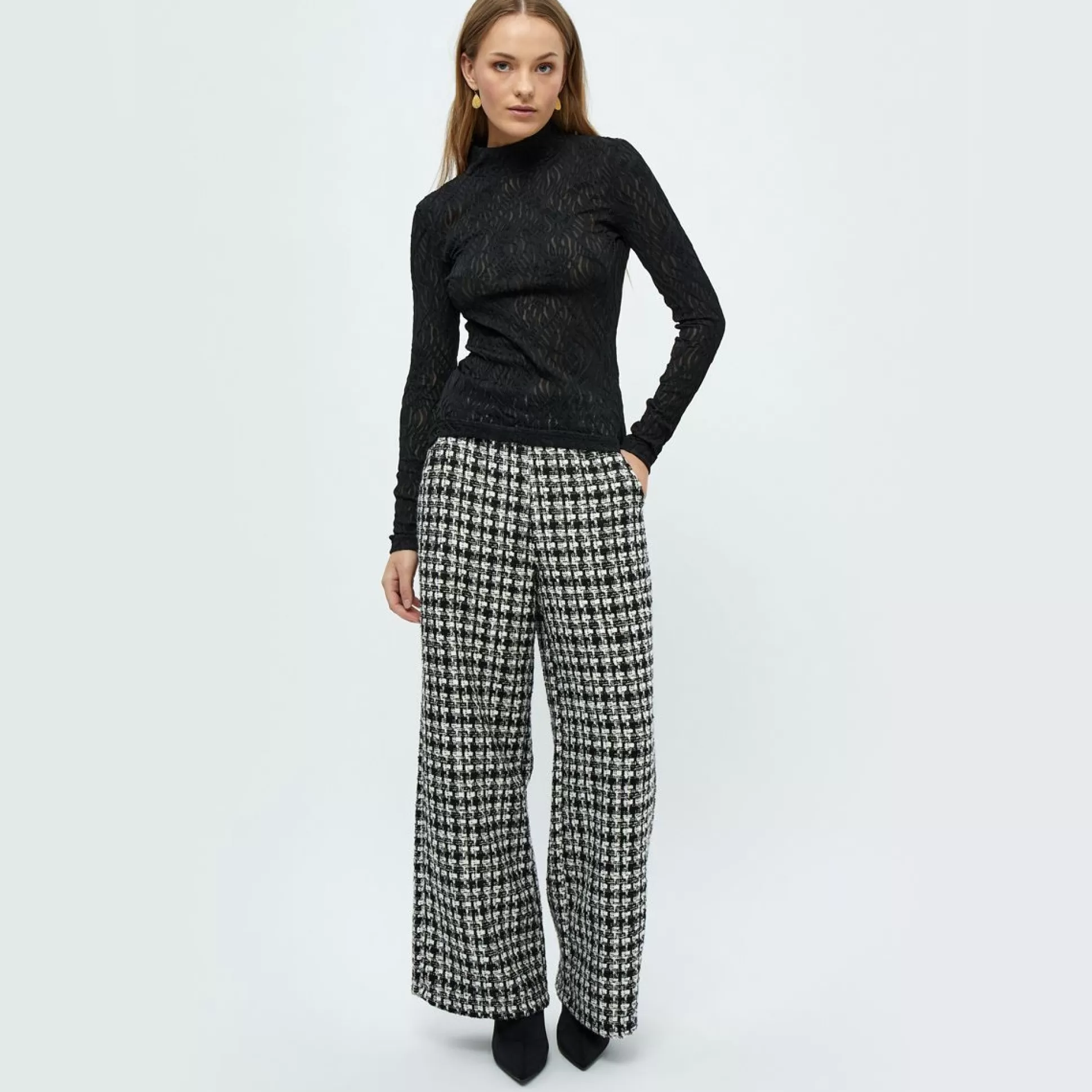 Tops & T-Shirts>Meadows and Byrne Vicenta High Neck Top Black