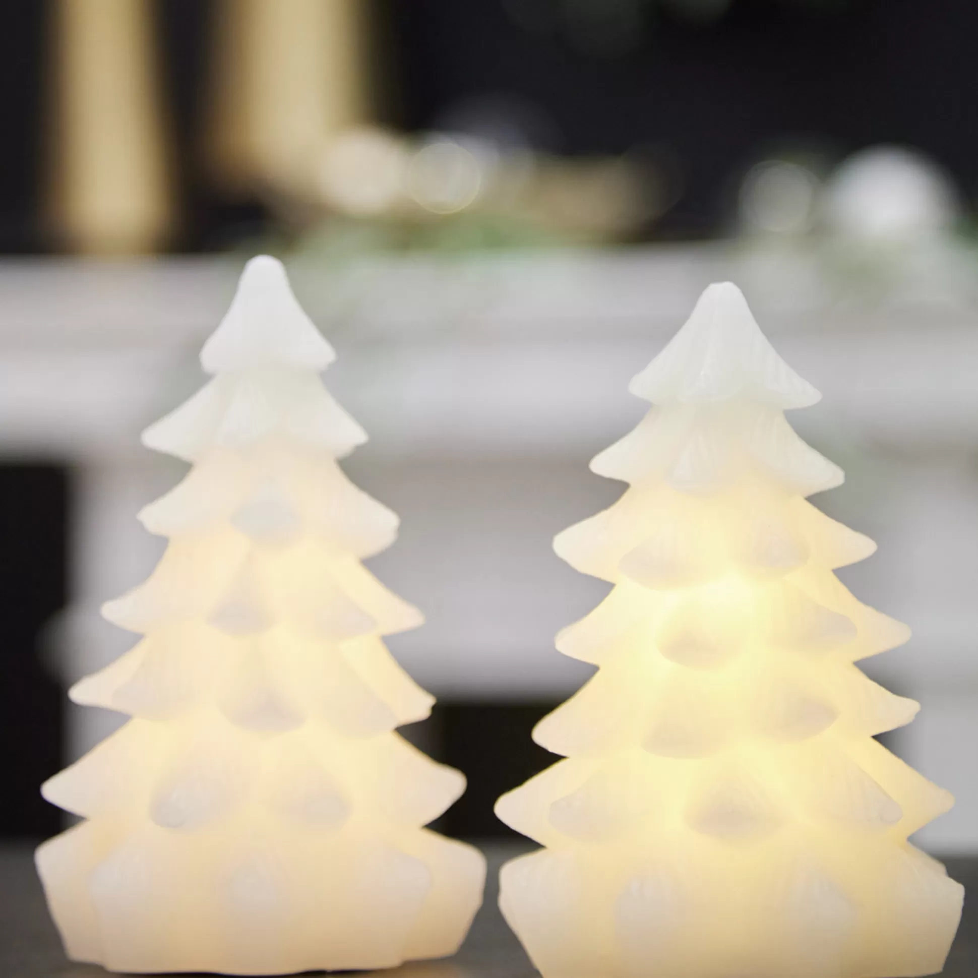 Candles & Diffusers>Meadows and Byrne White Christmas Tree Led Candles - Set Of 2