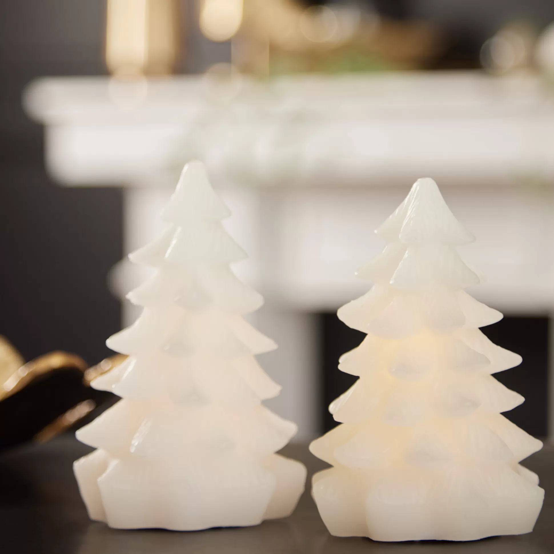 Candles & Diffusers>Meadows and Byrne White Christmas Tree Led Candles - Set Of 2