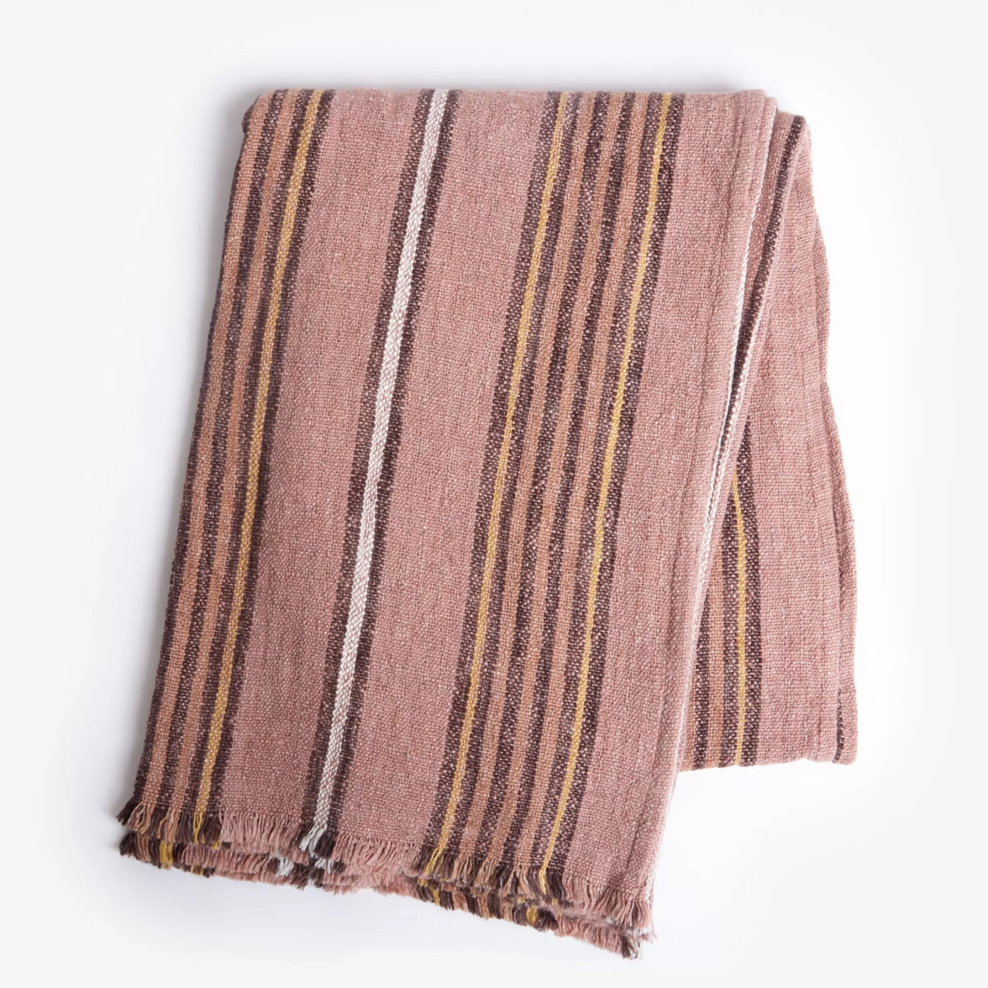 Blankets & Throws>Meadows and Byrne Yarn Blush Stripe Throw