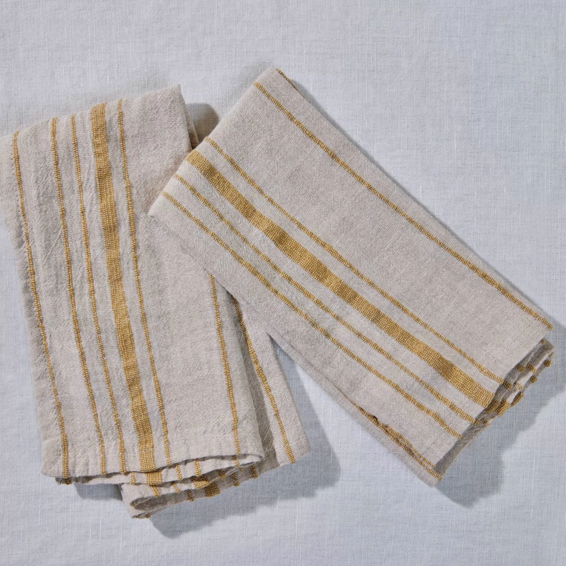 Table Linen>Meadows and Byrne Yellow Basque Striped Napkin - Set Of 6