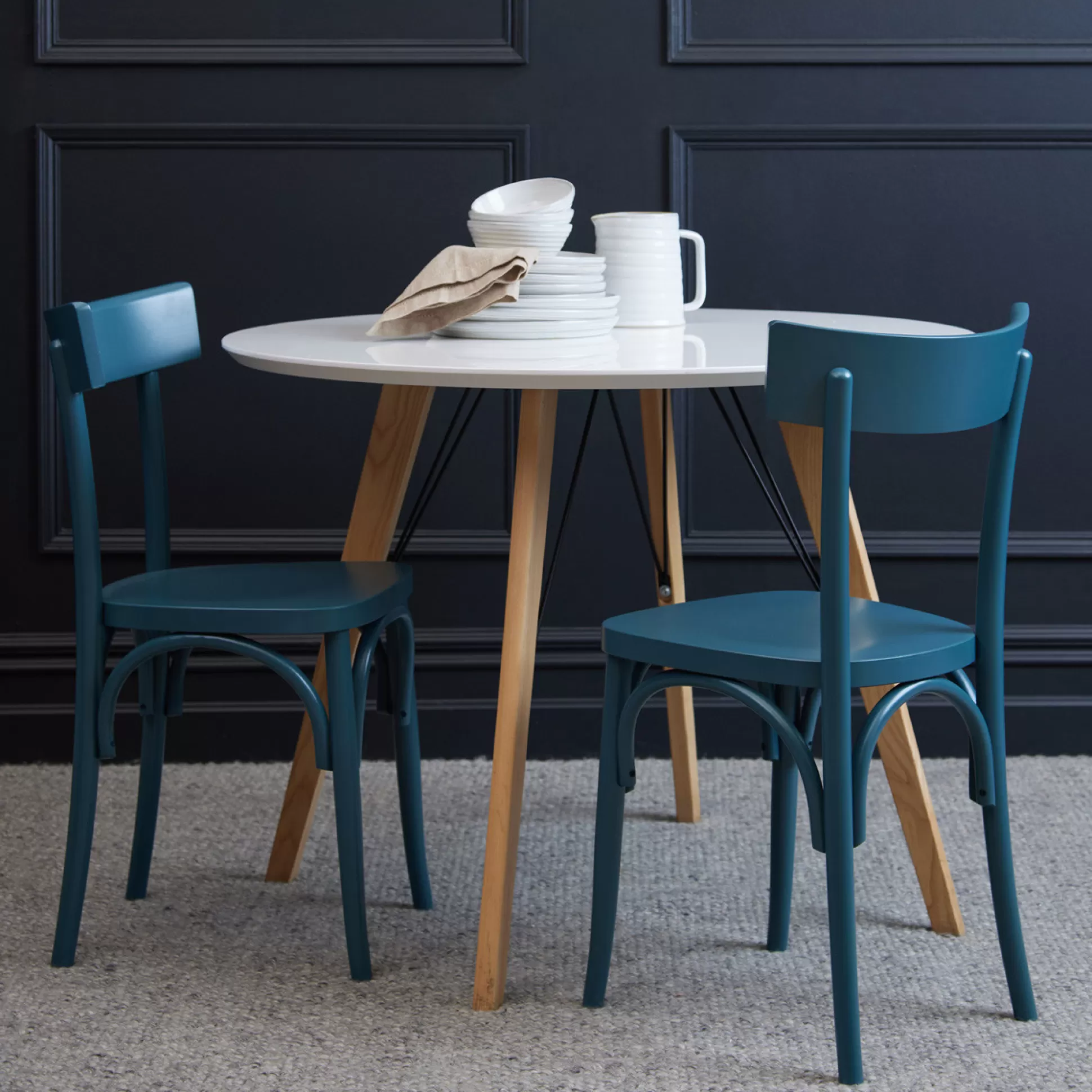 - Dining Chairs>Meadows and Byrne York Beechwood Blue Dining Chair - Set Of 2